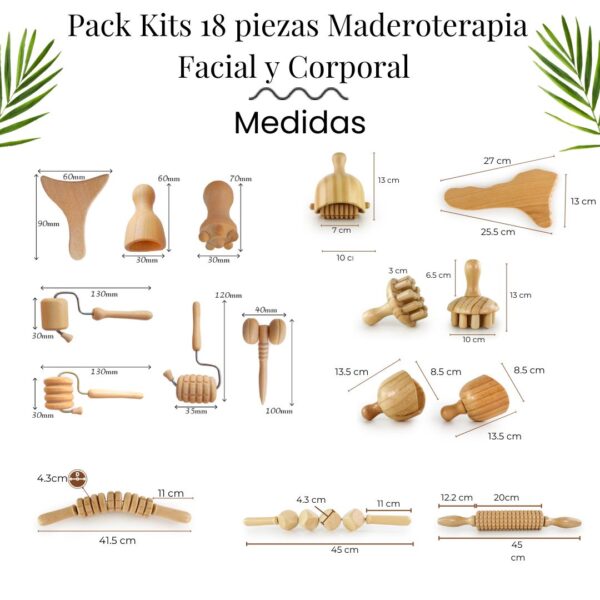 kit completo maderoterapia online 18 piezas 2345