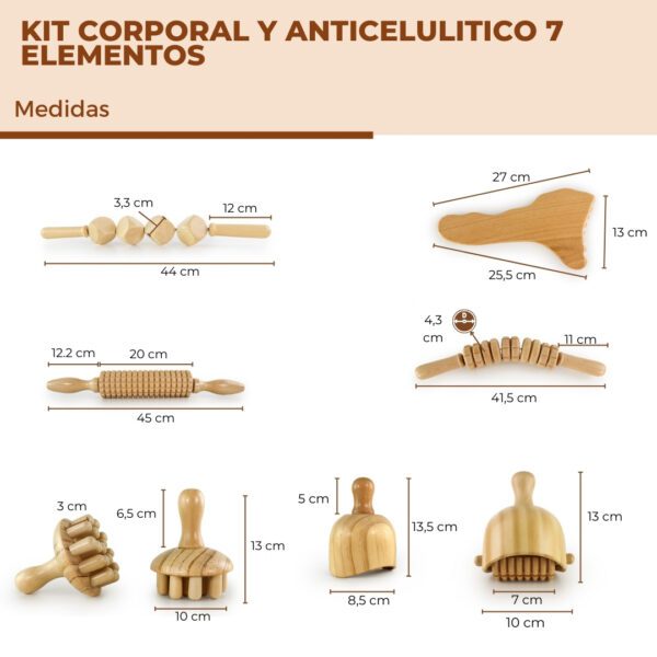 kit 7 elementos maderoterapia online medidas