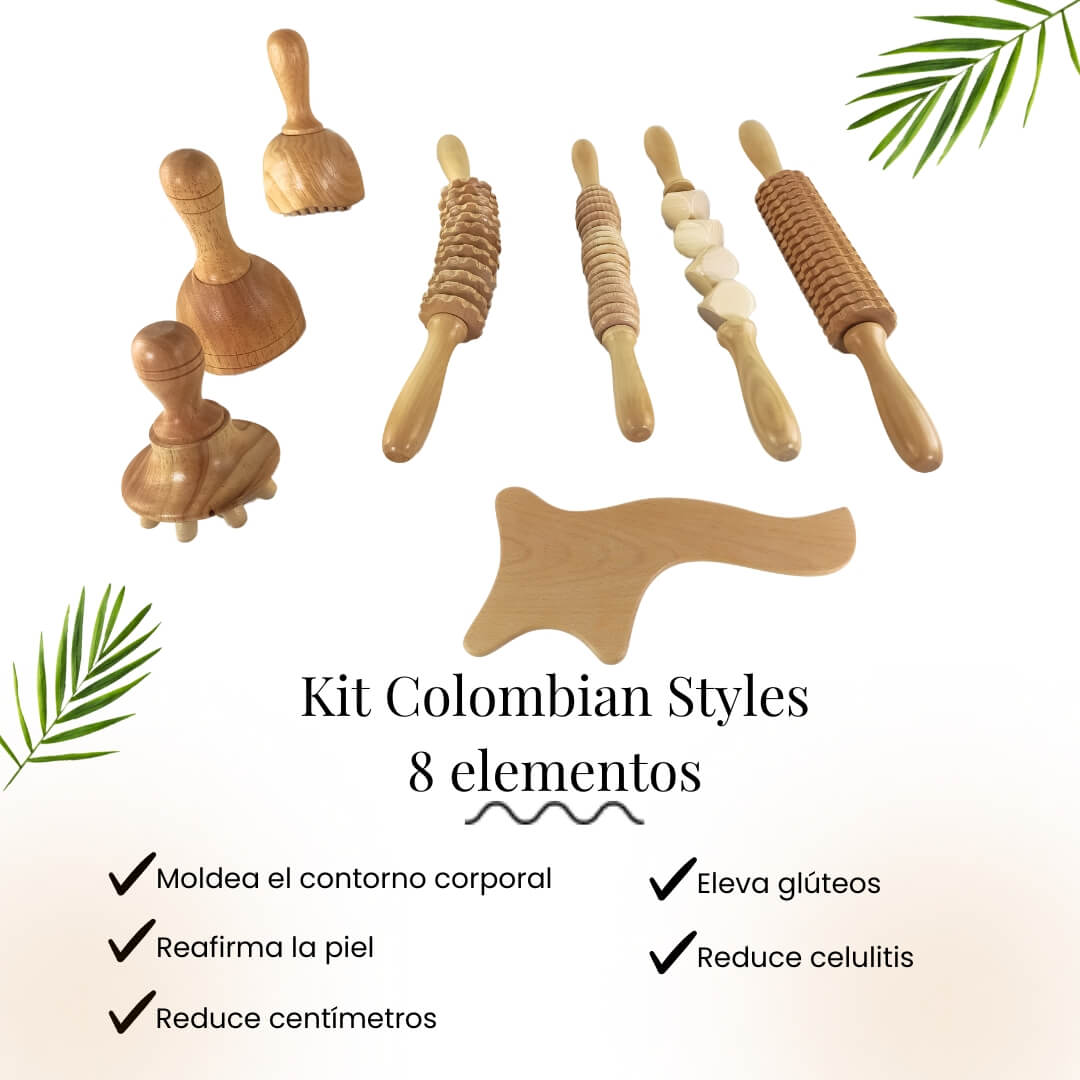 Kit colombian styles 8 elementos maderoterapiaonline beneficios 3