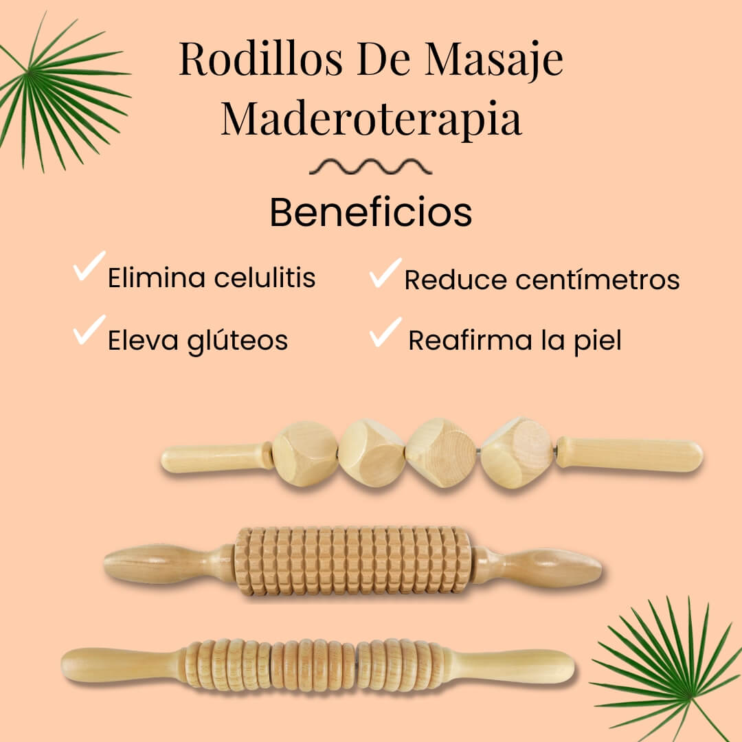 Kit colombian styles 8 elementos maderoterapiaonline rodillos
