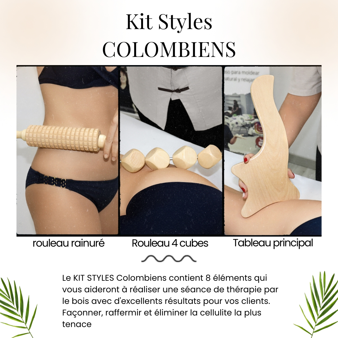 Kit colombian styles 8 elementos maderoterapiaonline 8