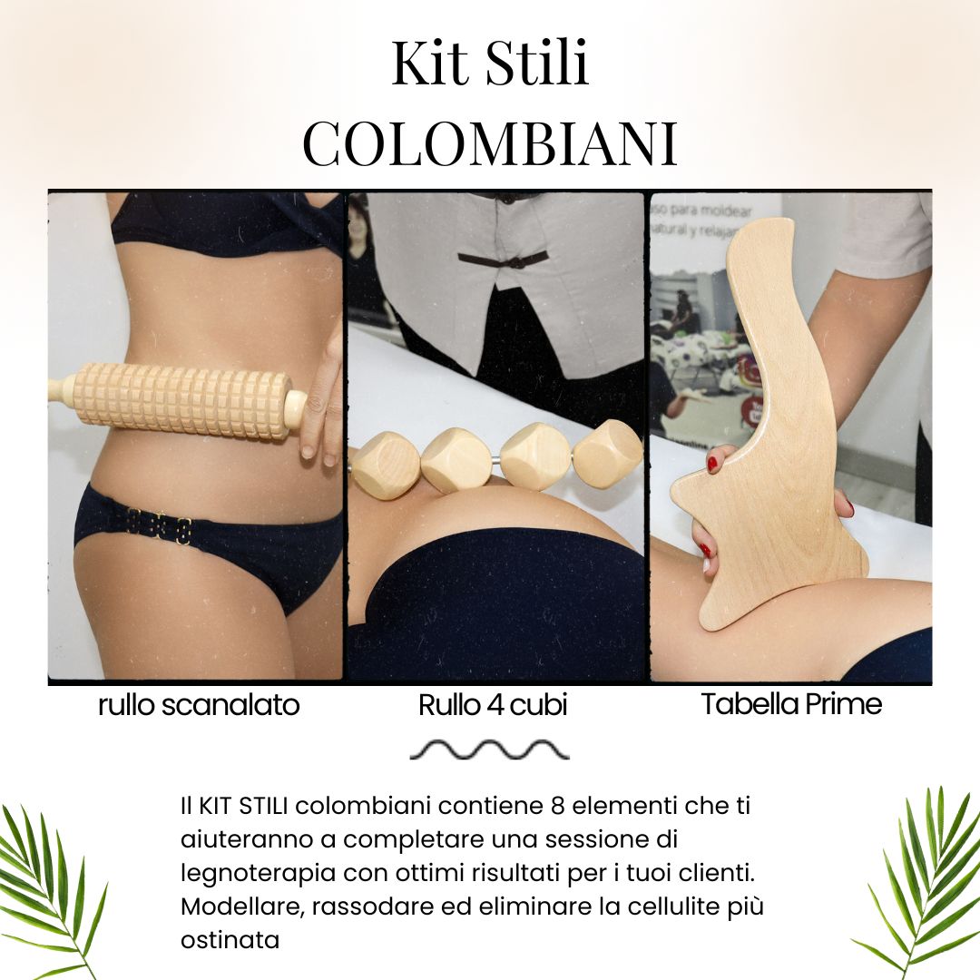 Kit colombian styles 8 elementos maderoterapiaonline 8