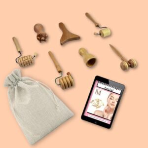 Kit de thérapie faciale au bois 7 éléments + E-book numérique en cadeau (en espagnol)