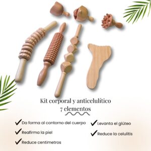 Kit Maderoterapia Corporal & Anticelulitis Classic 7 elementos - Imagen 6