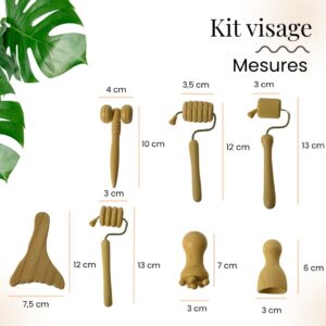 Kit de thérapie faciale au bois 7 éléments + E-book numérique en cadeau (en espagnol) – Image 5