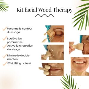 Kit de thérapie faciale au bois 7 éléments + E-book numérique en cadeau (en espagnol) – Image 4