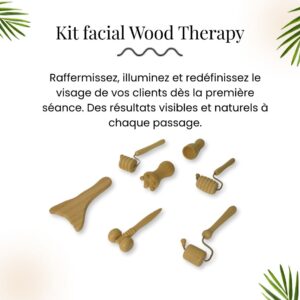 Kit de thérapie faciale au bois 7 éléments + E-book numérique en cadeau (en espagnol) – Image 3
