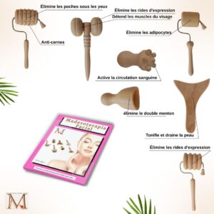 Kit de thérapie faciale au bois 7 éléments + E-book numérique en cadeau (en espagnol) – Image 7