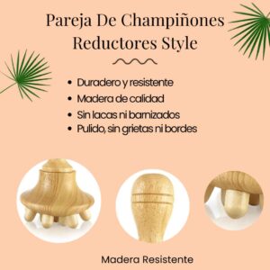 Pareja de Champiñón Maderoterapia Style - Imagen 8