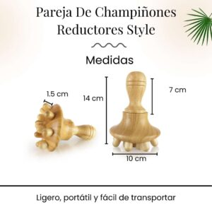 Pareja de Champiñón Maderoterapia Style - Imagen 5