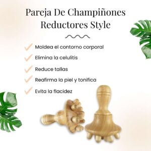 Pareja de Champiñón Maderoterapia Style - Imagen 3